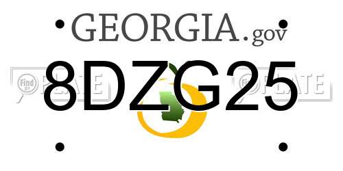 8DZG25 Georgia License Plate