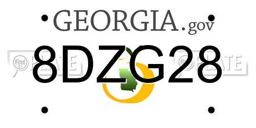 8DZG28 Georgia License Plate