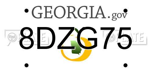 8DZG75 Georgia License Plate