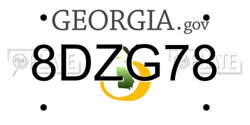 8DZG78 Georgia License Plate