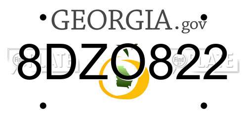 8DZO822 Georgia License Plate
