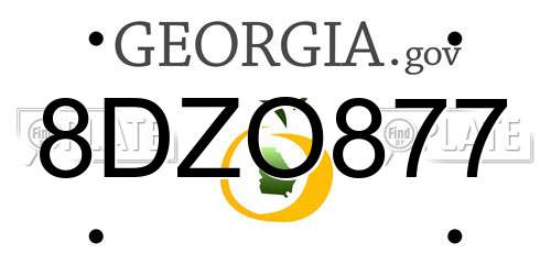 8DZO877 Georgia License Plate
