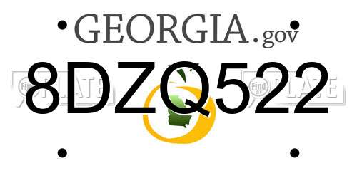 8DZQ522 Georgia License Plate