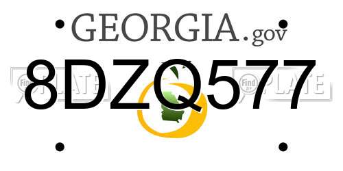 8DZQ577 Georgia License Plate