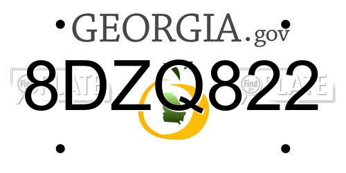 8DZQ822 Georgia License Plate