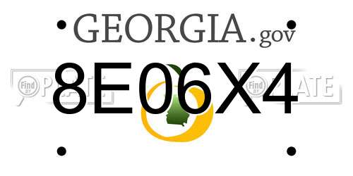 8E06X4 Georgia License Plate