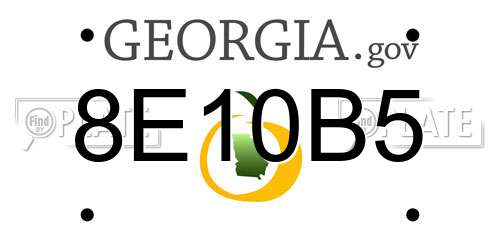 8E10B5 Georgia License Plate