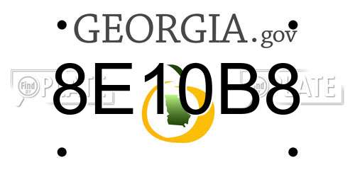 8E10B8 Georgia License Plate