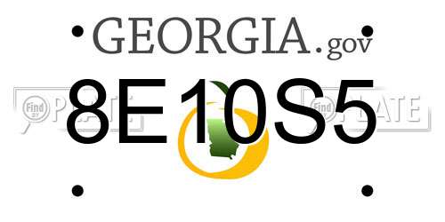 8E10S5 Georgia License Plate