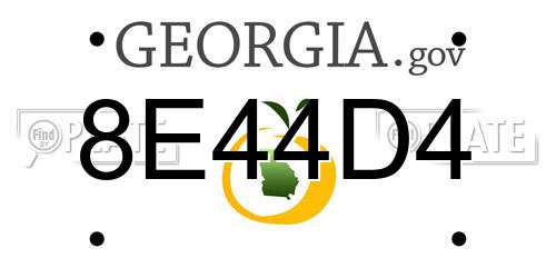 8E44D4 Georgia License Plate