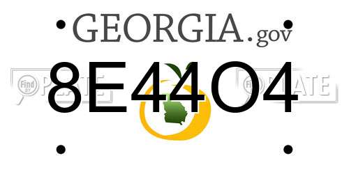 8E44O4 Georgia License Plate