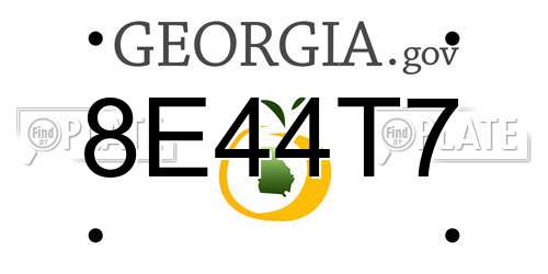 8E44T7 Georgia License Plate