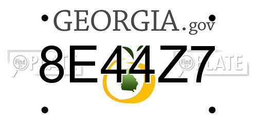 8E44Z7 Georgia License Plate