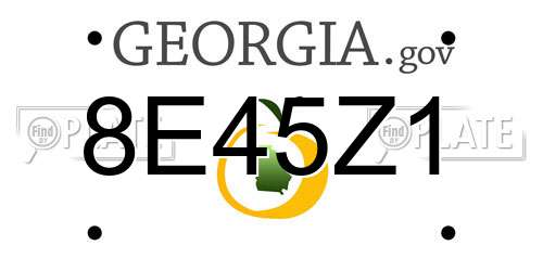 8E45Z1 Georgia License Plate