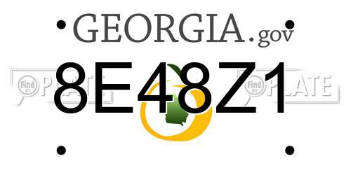 8E48Z1 Georgia License Plate