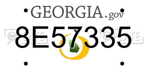 8E57335 Georgia License Plate