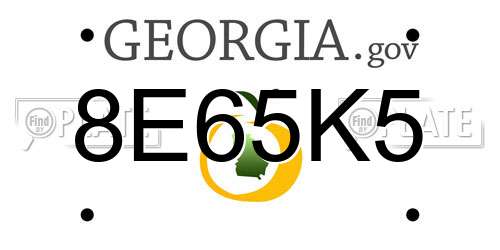 8E65K5 Georgia License Plate