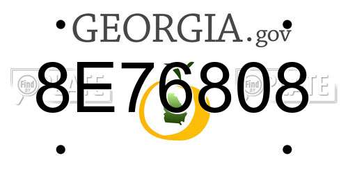8E76808 Georgia License Plate