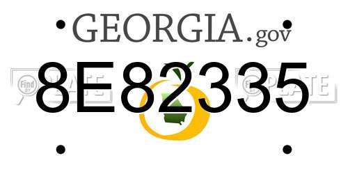 8E82335 Georgia License Plate