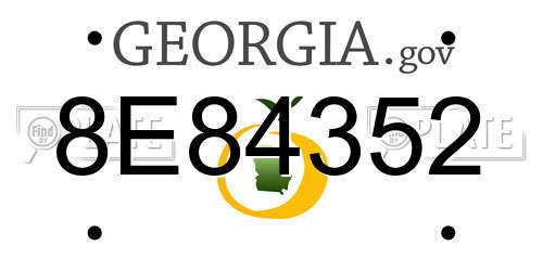 8E84352 Georgia License Plate