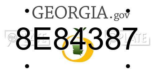 8E84387 Georgia License Plate