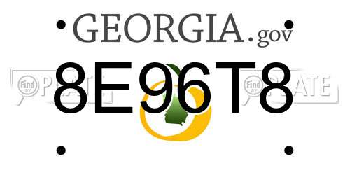 8E96T8 Georgia License Plate