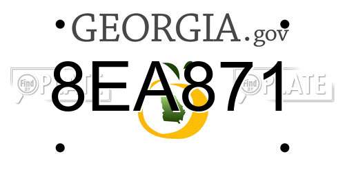 8EA871 Georgia License Plate