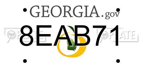 8EAB71 Georgia License Plate