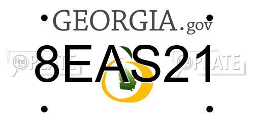 8EAS21 Georgia License Plate