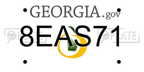 8EAS71 Georgia License Plate