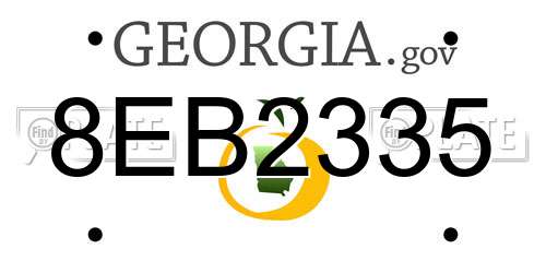 8EB2335 Georgia License Plate