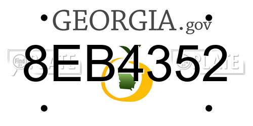 8EB4352 Georgia License Plate
