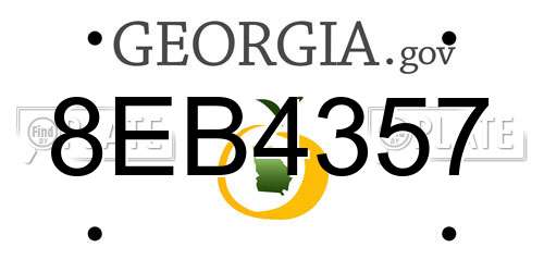 8EB4357 Georgia License Plate