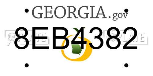 8EB4382 Georgia License Plate