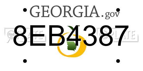 8EB4387 Georgia License Plate
