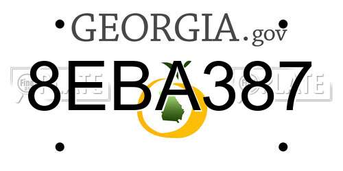 8EBA387 Georgia License Plate