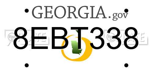 8EBT338 Georgia License Plate