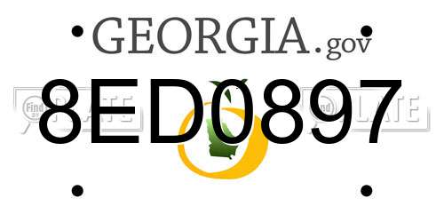 8ED0897 Georgia License Plate