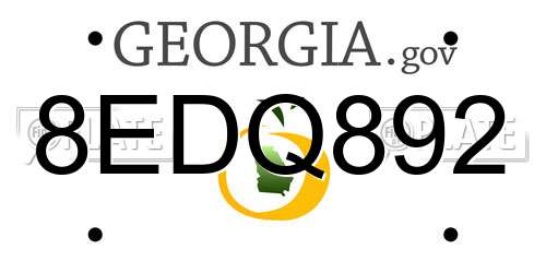 8EDQ892 Georgia License Plate