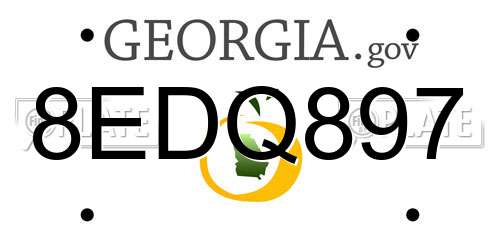 8EDQ897 Georgia License Plate