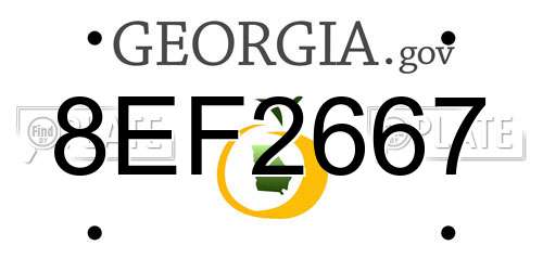 8EF2667 Georgia License Plate