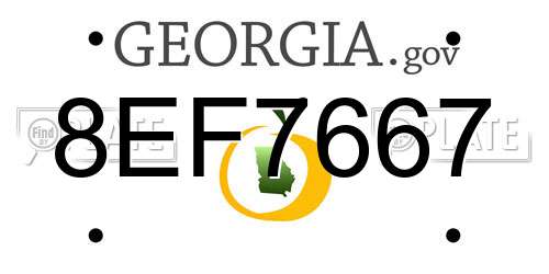 8EF7667 Georgia License Plate