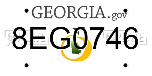 8EG0746 Georgia License Plate