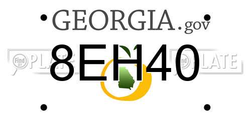 8EH40 Georgia License Plate