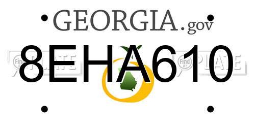 8EHA610 Georgia License Plate