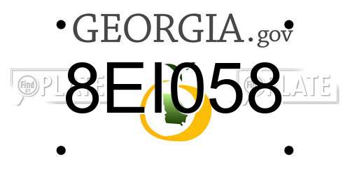 8EI058 Georgia License Plate