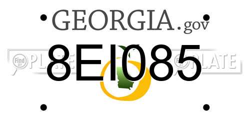 8EI085 Georgia License Plate
