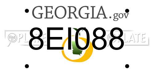 8EI088 Georgia License Plate