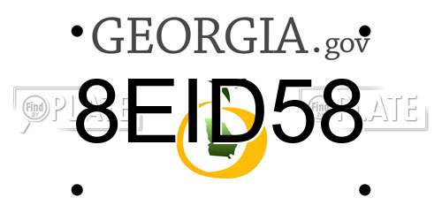 8EID58 Georgia License Plate