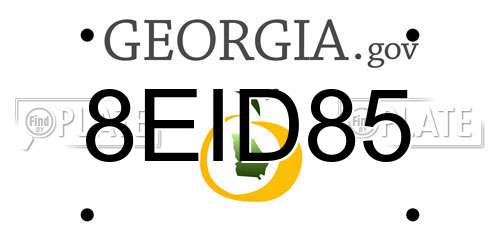 8EID85 Georgia License Plate